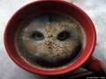 Artist Creates Image Of Bird Of Prey In Coffee Cup With An Unexpected Tool