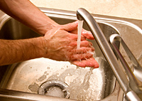 washing hands