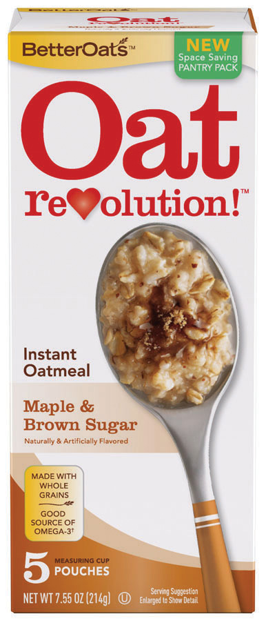 BETTEROATS Instant Oatmeal Maple & Brown Sugar 5 ct 7.55OZ BOX