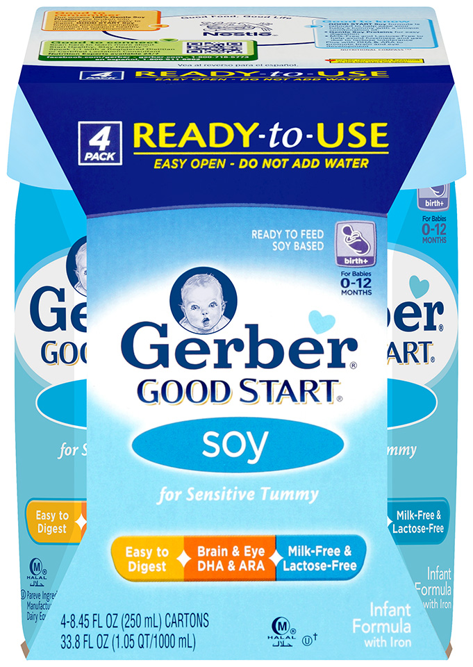 GERBER GOOD START Infant Formula Soy Ready to Feed 8.45 fl oz 4CT ASEPTIC PK