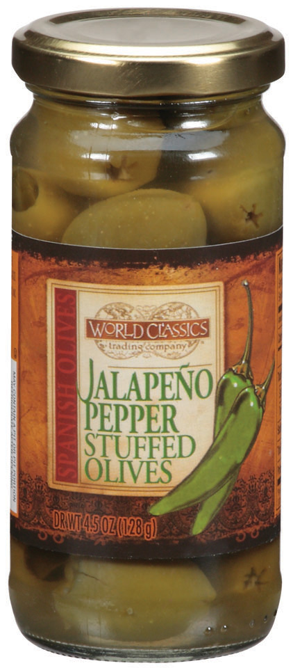 WORLD CLASSICS TRADING COMPANY Olives Jalapeno Pepper Stuffed 4.5OZ JAR