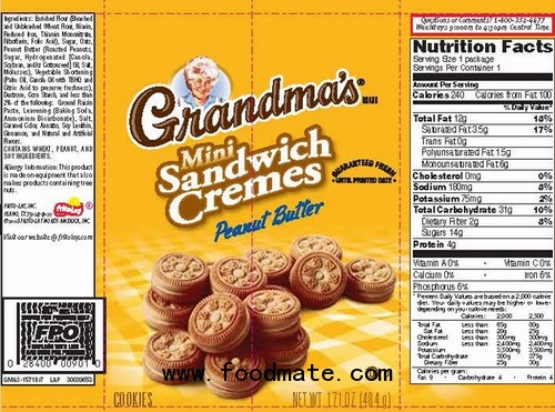 GRANDMA'S Peanut Butter Sandwich Crème Cookies