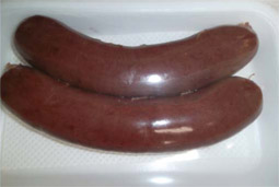 Blood sausage with onions