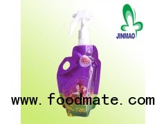 Detergent pouch with spout