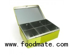 custom metal jewelry tin box with hinge and compartments