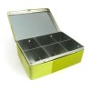 custom metal jewelry tin box with hinge and compartments