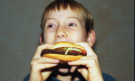 children eating junk food 