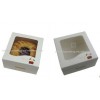 white paper cake packaging box with window