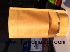 Natural kraft bag with window for food