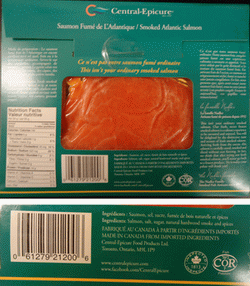 Central-Epicure brand Smoked Atlantic Salmon 