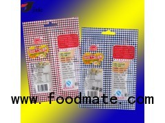 Plastic candy packaging bag with euro slot