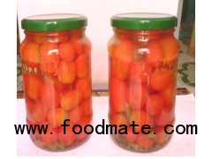 pickled baby tomato in jar