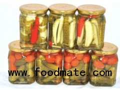 PICKLED CUCUMBERS IN GLASS JAR