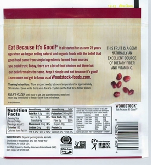 Woodstock Frozen Organic Pomegranate Kernels