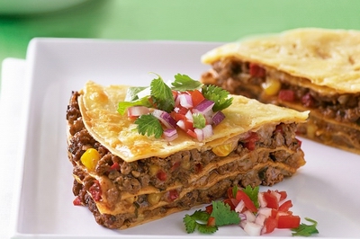 Mexican tortilla pie