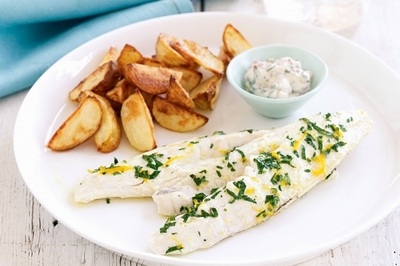 Fish and chips with tartare sauce