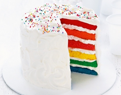 Layered rainbow cake