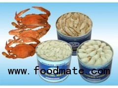 Pasteurized crab meat in can