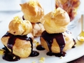 Almond praline profiterole stack