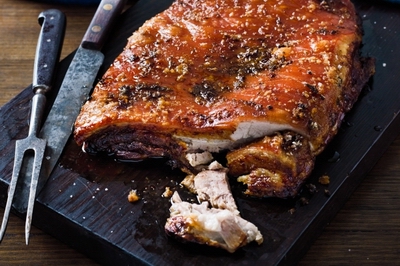 low-roasted pork belly