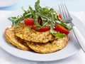 Zucchini, carrot and corn pancakes