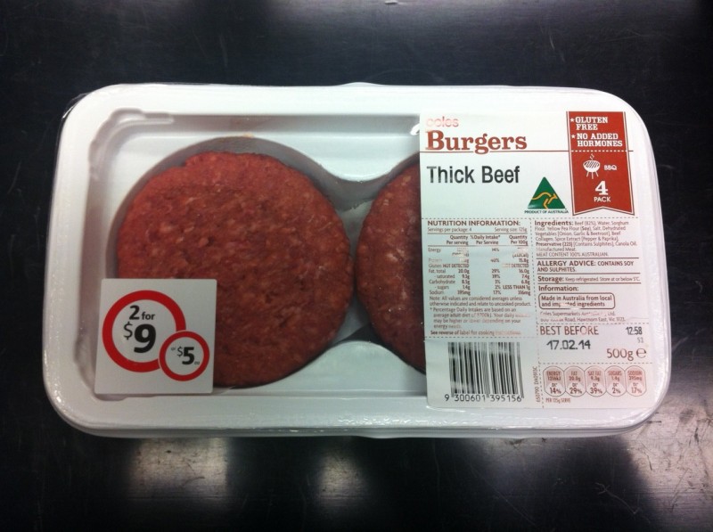 Coles Beef Burgers