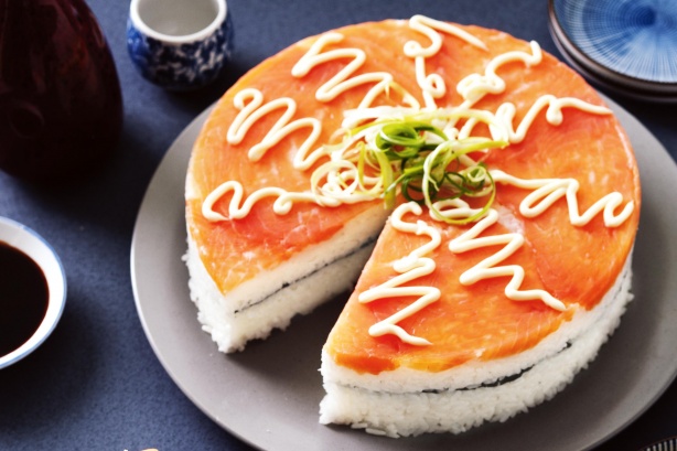 salmon sushi pie