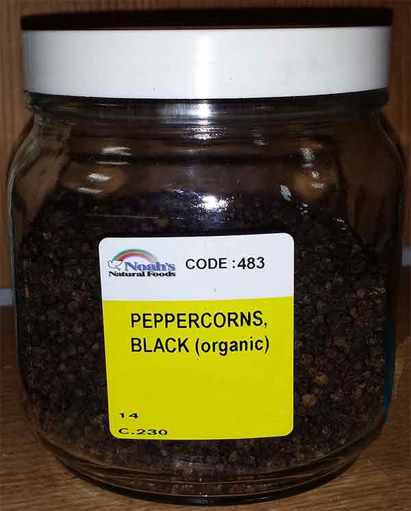 black peppercorns
