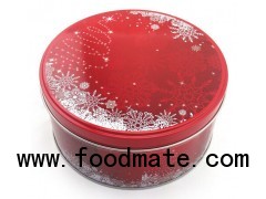 Round tin box for cookie and cake