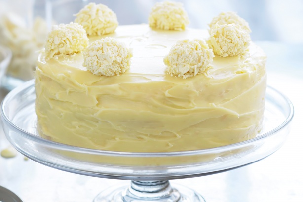 White chocolate truffle cake