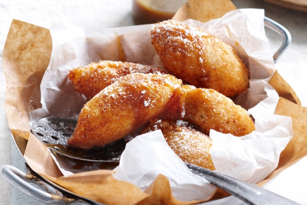 Coconut banana fritters