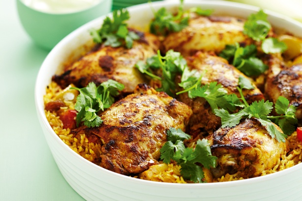 Indian curried chicken rice