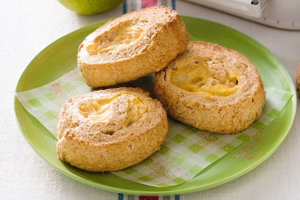 Apple custard scrolls