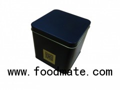 black square tea tin can