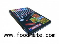 crayons metal tin set