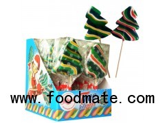 Hard candy lollipop 60g christmas tree fruit flavour