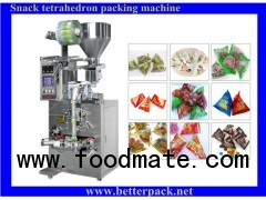BT-80E Tetrahedral bag packaging machine, snack food tetrahedron pouch packing machine