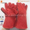 Red cow split welder gloves