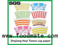 Pe Coated Custom Printed Paper Cup Fan For Paper Coffee Cups With Logo