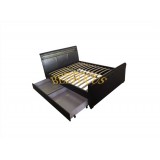 LED Light PU Leather Bed With Two Drawers Bed-P-21