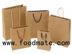 Customizable Brown Kraft Paper String Carrier Paper Bags Can Print LOGO