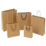 Customizable Brown Kraft Paper String Carrier Paper Bags Can Print LOGO