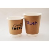 Hot drinking cup, brown craft paper coffee cups