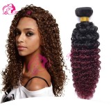 Ombre Color Jerry Curl High Quality Unprocessed Virgin Malaysian Hair Weaves