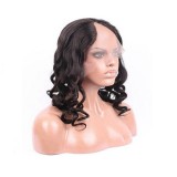 Body Wave Natural Color U Part Front Lace Wig With Bands