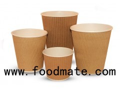 Customizable Takeout Brown kraft Paper Water Coffee Milk Cups Flexo Printing