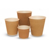 Customizable Takeout Brown kraft Paper Water Coffee Milk Cups Flexo Printing