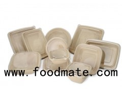 Environmental Compostable Disposable Sturdy Molded Pulp Takeaway Food Bowls Lunch Plates Boxes Conta