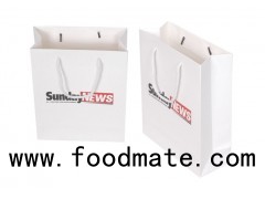 Customizable Plain White Square Bottom Supermarket Grocery Paper Bags