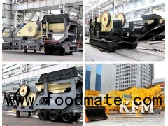 Advanced Designed High Capacity Tyre Mobile Crusher And Crushing Station